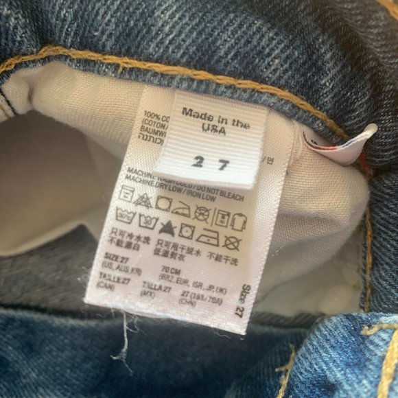 American Apparel High Waist Jean Dark Denim Blue Shorts 27 - Picture 6 of 8